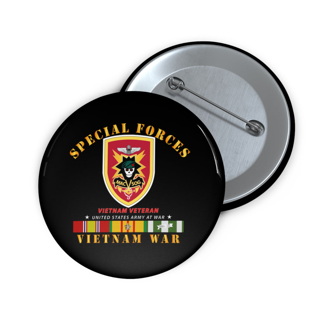 Custom Pin Buttons - Army - Special Forces  - MACV SOG VN V1