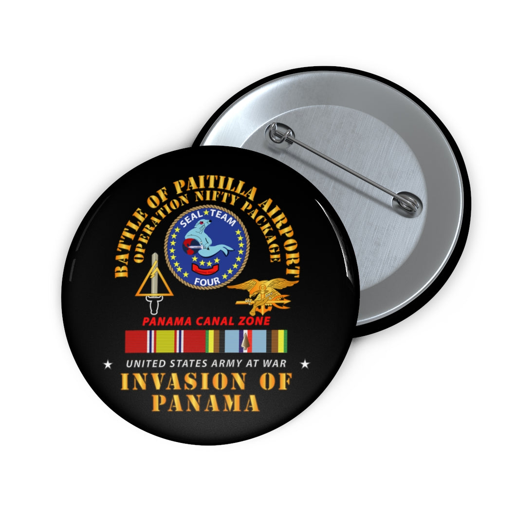 Custom Pin Buttons - Just Cause - Battle of Paitilla Airport - Navy Seals w Pamana SVC