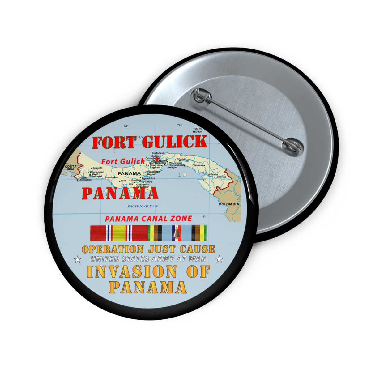 Custom Pin Buttons - Just Cause - Fort Gulick - CZ w Map w Svc Ribbons ...