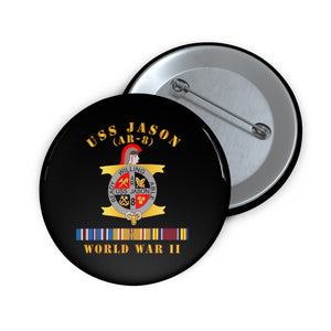 Custom Pin Buttons - Navy - USS Jason (AR-8) - WWII w  PAC SVC