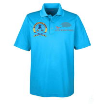 Load image into Gallery viewer, MENS Performance Polo Shirt - Buffalo Soldiers - City Ranch - Front Chest
