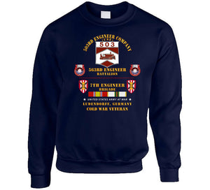 Army - 503rd Eng Company,  563rd Engineer Bn, 7th Eng Bde, Ludendorff, Germany W Cold Svc X 300 Classic T Shirt, Crewneck Sweatshirt, Hoodie, Long Sleeve