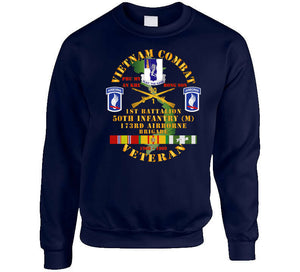 Army - Vietnam Combat Veteran W 1st Bn - 50th Inf - 173rd Airborne Bde 1968-69 W Vn Svc Classic T Shirt, Crewneck Sweatshirt, Hoodie, Long Sleeve