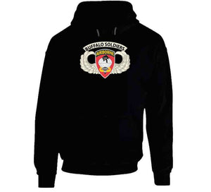 Army - Airborne Badge - 555th Parachute Infantry Bn - Ssi W  Buffalo Soldiers Tab X 300 Classic T Shirt, Crewneck Sweatshirt, Hoodie, Long Sleeve