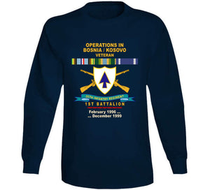 Army - 26th Infantry Regiment - Dui W Br - Ribbon - Top - 1st Bn W Bosnia - Kosovo Svc  X 300 Classic T Shirt, Crewneck Sweatshirt, Hoodie, Long Sleeve