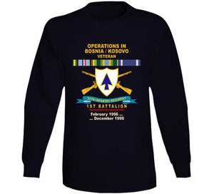 Army - 26th Infantry Regiment - Dui W Br - Ribbon - Top - 1st Bn W Bosnia - Kosovo Svc  X 300 Classic T Shirt, Crewneck Sweatshirt, Hoodie, Long Sleeve