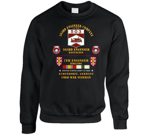 Army - 503rd Eng Company,  563rd Engineer Bn, 7th Eng Bde, Ludendorff, Germany W Cold Svc X 300 Classic T Shirt, Crewneck Sweatshirt, Hoodie, Long Sleeve