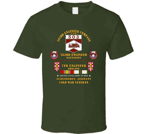 Army - 503rd Eng Company,  563rd Engineer Bn, 7th Eng Bde, Ludendorff, Germany W Cold Svc X 300 Classic T Shirt, Crewneck Sweatshirt, Hoodie, Long Sleeve