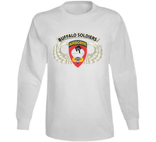 Load image into Gallery viewer, Army - Airborne Badge - 555th Parachute Infantry Bn - Ssi W  Buffalo Soldiers Tab X 300 Classic T Shirt, Crewneck Sweatshirt, Hoodie, Long Sleeve
