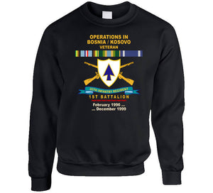 Army - 26th Infantry Regiment - Dui W Br - Ribbon - Top - 1st Bn W Bosnia - Kosovo Svc  X 300 Classic T Shirt, Crewneck Sweatshirt, Hoodie, Long Sleeve