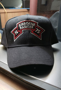 Baseball Cap Embroidery - SOF - N Company Scroll - Airborne Ranger - 75th