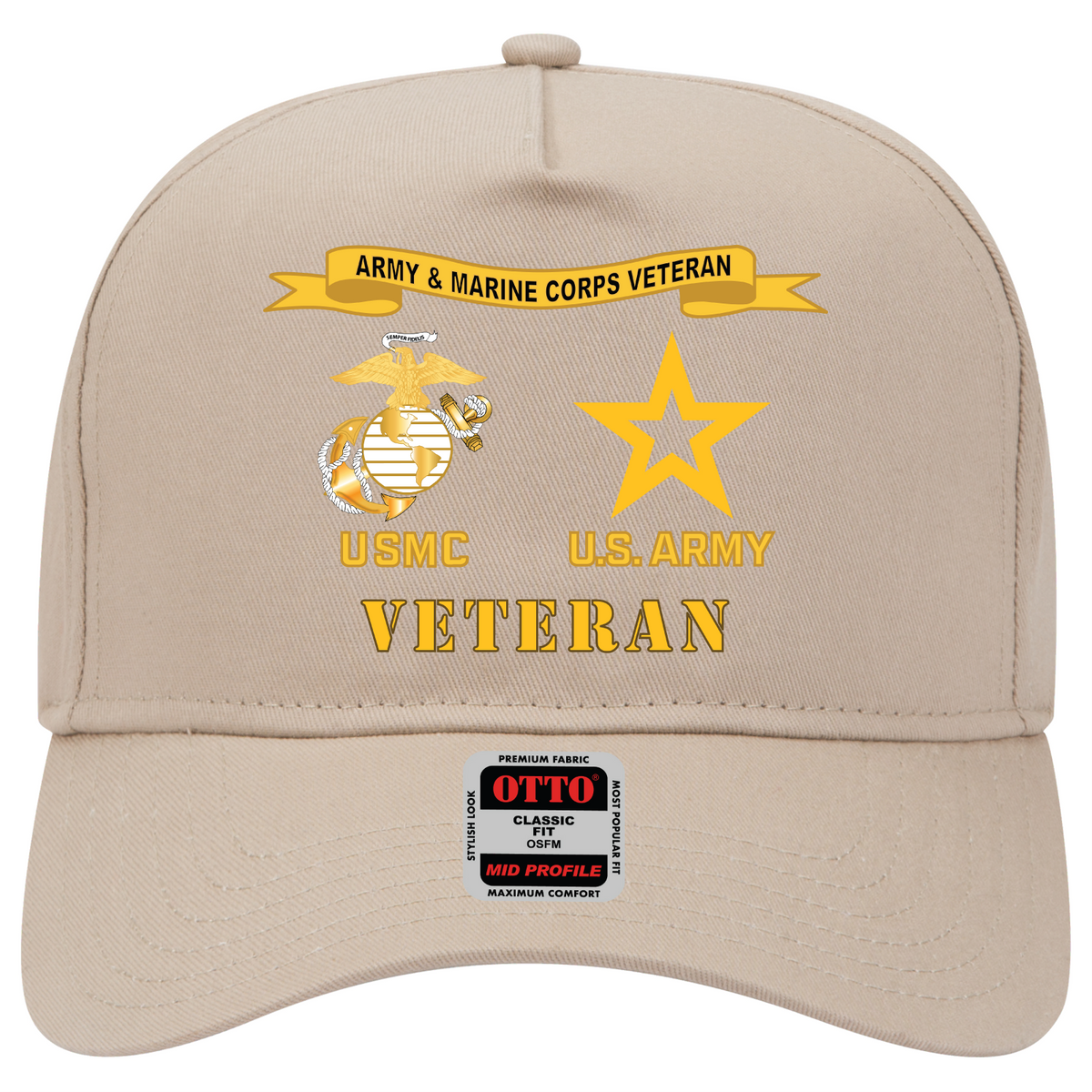 USMC Army Veteran Baseball Cap | EGA & Army Star | Premium Cotton – MIP ...