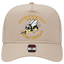 Load image into Gallery viewer, Baseball Cap - Navy - Seabee - Combat Veteran - No Shadow
