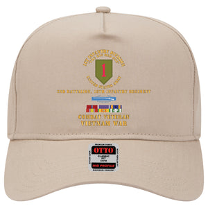 U.S. Army Vietnam Veteran 1st Infantry Division Patch Hat - Black Adjustable Baseball Cap, Made In USA