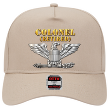 Load image into Gallery viewer, Baseball Cap - Colonel - Retired - 3D - Enhanced
