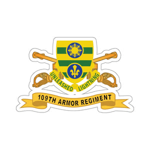 Kiss-Cut Stickers - 109th Armor Regiment w Br - Ribbon X 300