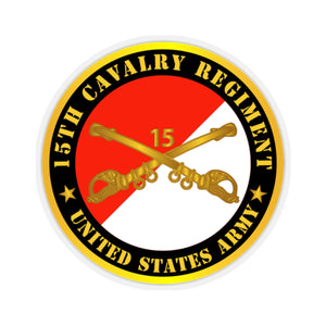 Kiss-Cut Stickers - 15th Cavalry Regiment US Army w Cav Branch