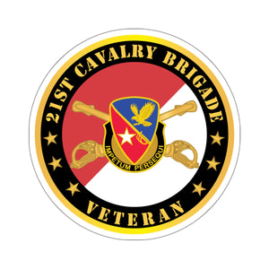 Kiss-Cut Stickers - 21st Cavalry Brigade - Veteran - Red - White X 300