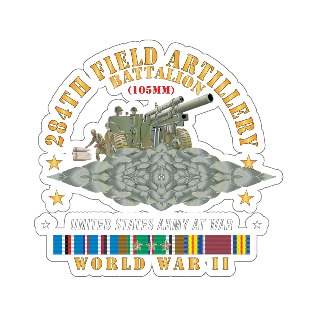 Sticker 105mm Kiss-Cut Stickers - 284th Field Artillery Battalion - DUI w Br - 105MM ...