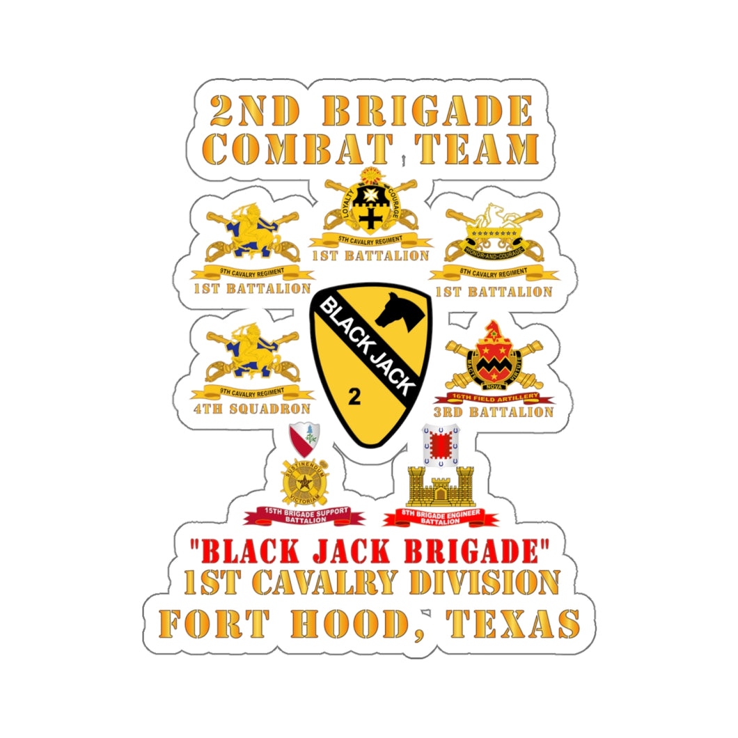 Kiss-Cut Stickers - 2nd BCT, 1st Cav Division - BlackJack - All Sub Units w Ribbon X 300