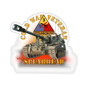 Kiss-Cut Stickers - 3rd Armored Division - Spearhead  w  M109 Howitzer - Fire X 300