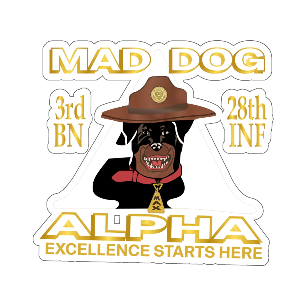Kiss-Cut Stickers - 3rd Bn 28th Inf - alpha - Mad Dog