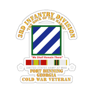 Kiss- Cut Stickers -  3rd ID - Fort Benning GA w Cold War SVC