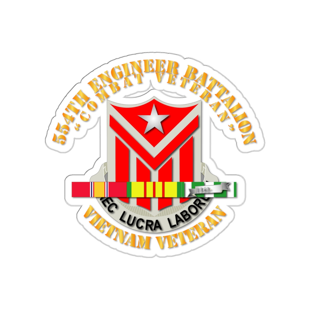 Kiss- Cut Stickers - 554th Engineer Battalion w VN SVC