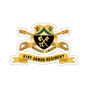 Kiss-Cut Stickers - 81st Armor Regiment w Br - Ribbon X 300