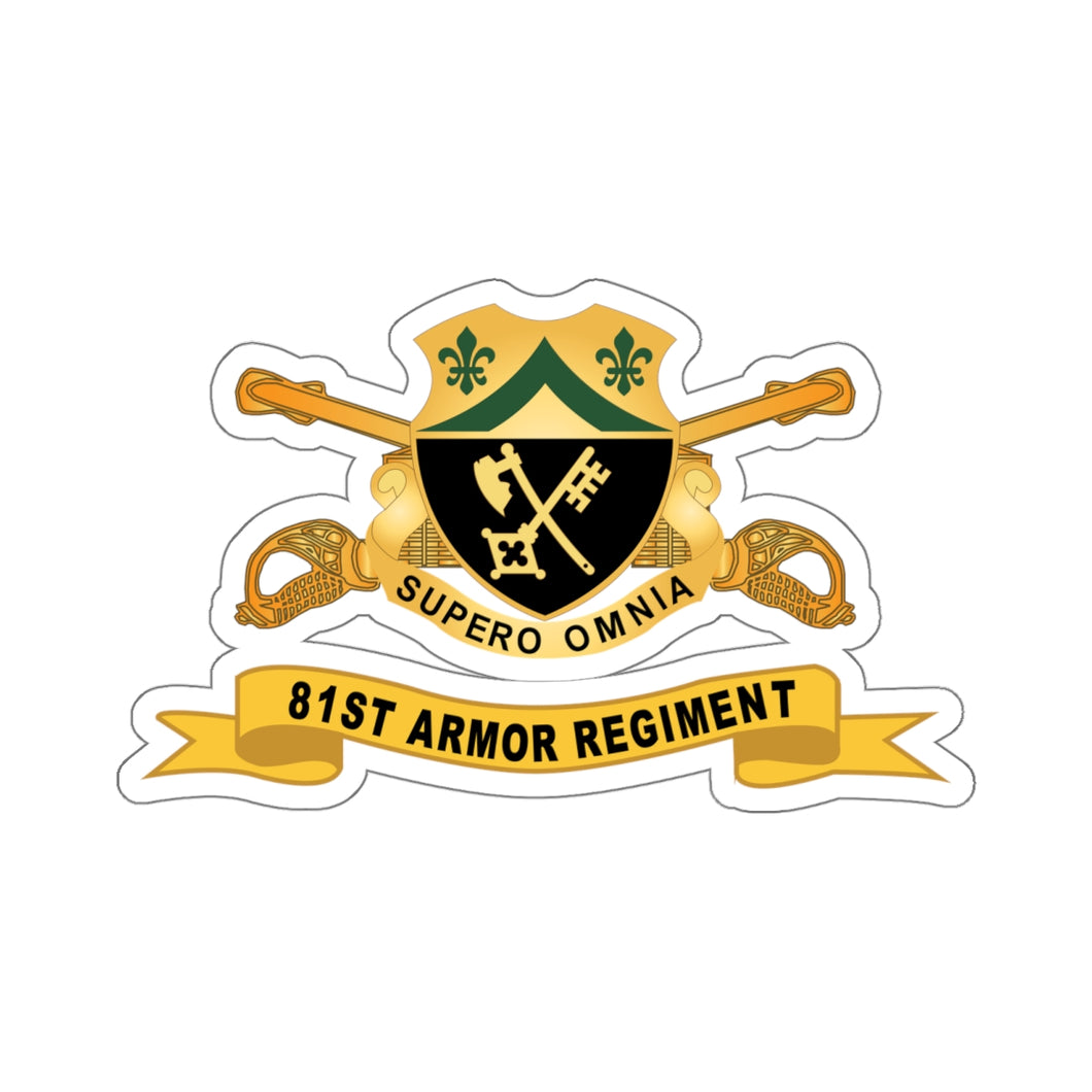 Kiss-Cut Stickers - 81st Armor Regiment w Br - Ribbon X 300