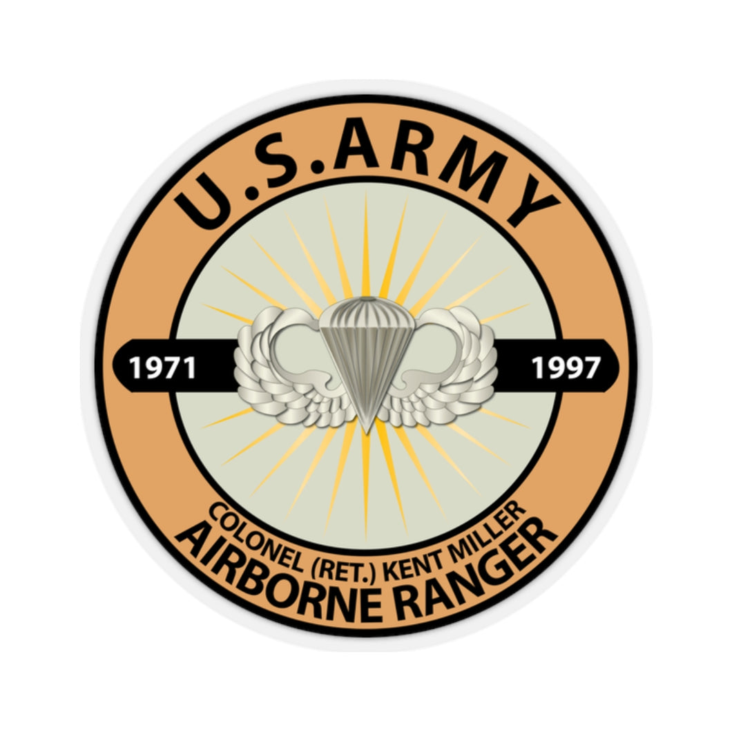 Kiss-Cut Stickers - Airborne Ranger - US Army - Colonel Kent Miller