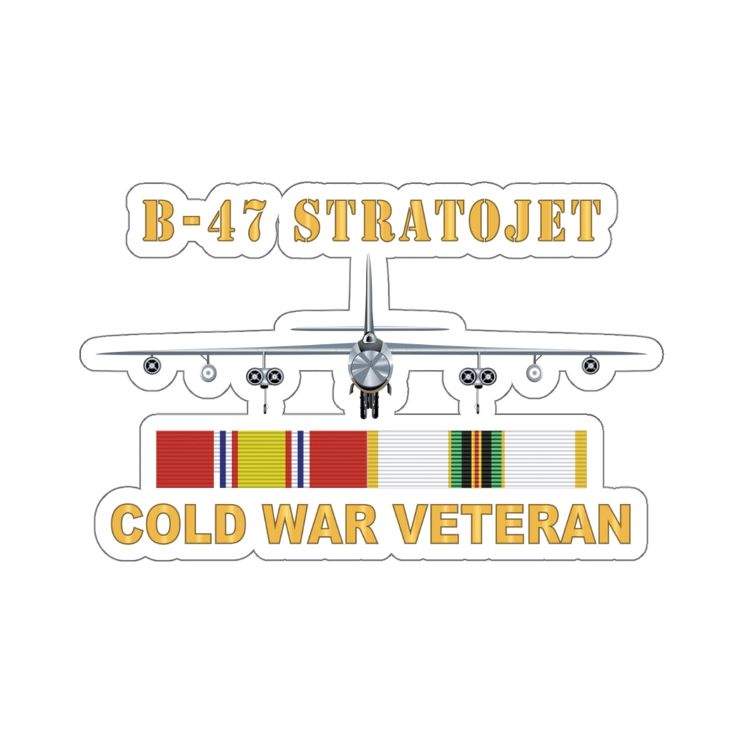 Kiss-Cut Stickers  - Airplane - B-47 Stratojet Bomber - Front - Cold War Veteran w COLD SVC X 300