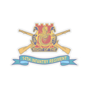 Kiss-Cut Stickers - Army - 14th Infantry Regiment w Br - SSI - Ribbon X 300