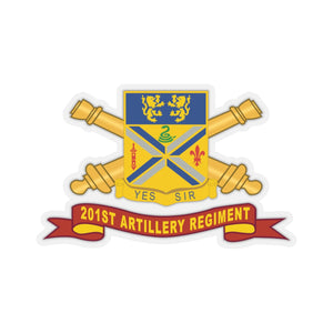 Kiss-Cut Stickers - Army - 201st Field Artillery Regiment - DUI w Br - Ribbon X 300