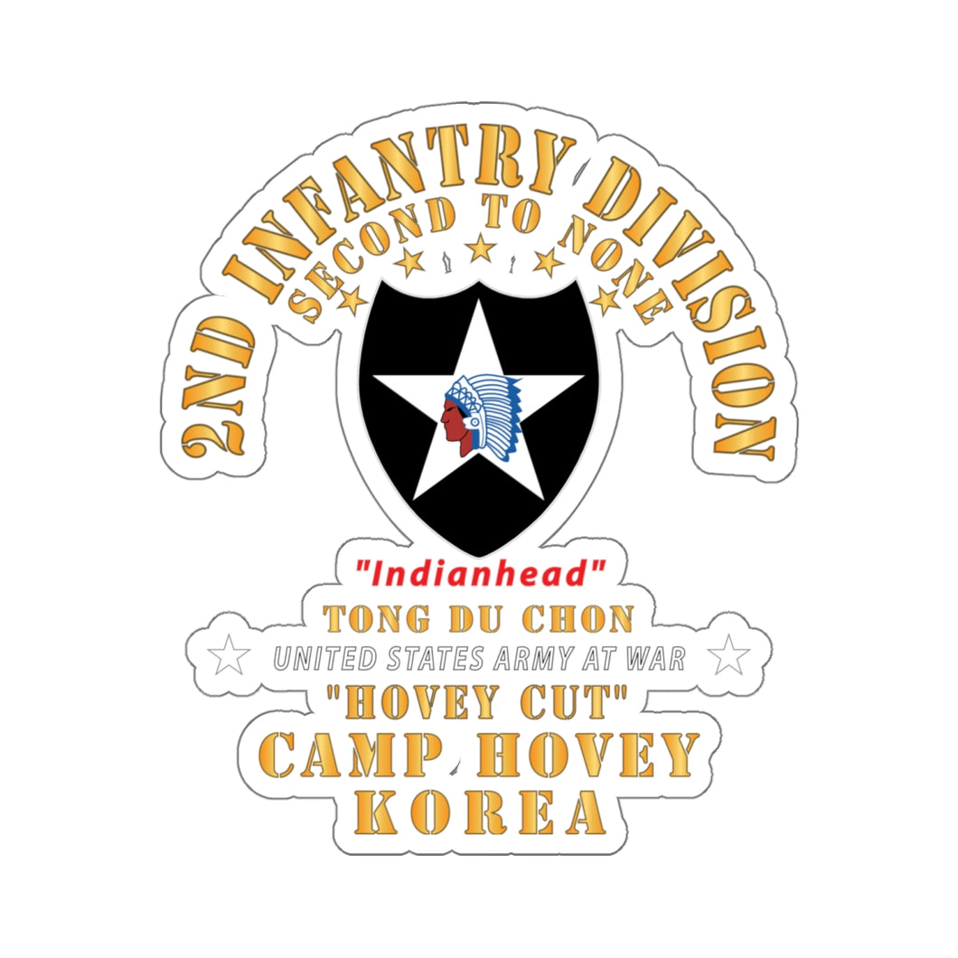 Kiss-Cut Stickers - Army - 2nd Infantry Div - Camp Hovey Korea - Hovey Cut - Tong Du Chon X 300