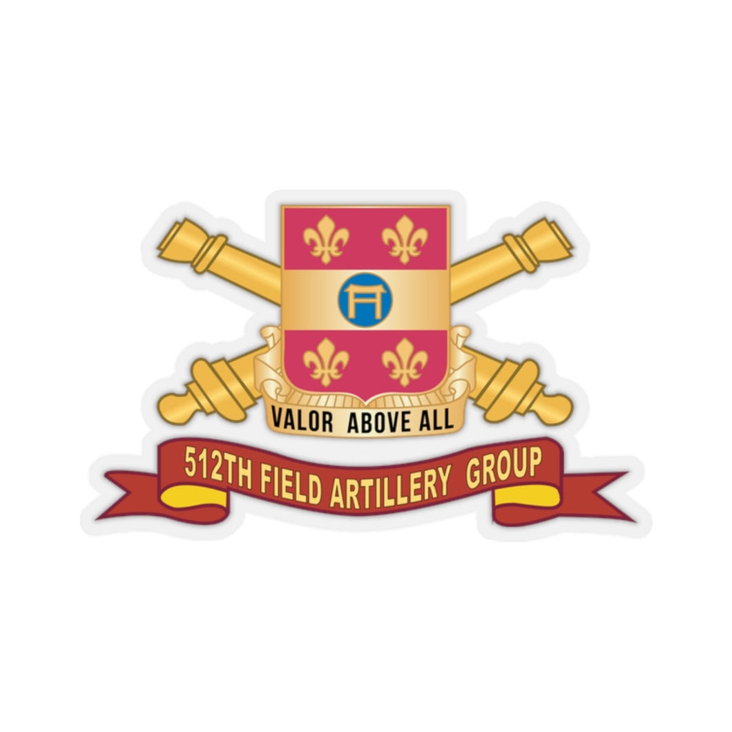 Kiss-Cut Stickers - Army - 512th Field Artillery Group Br - SSI - Ribbon X 300