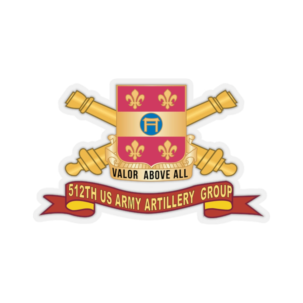 Kiss-Cut Stickers - Army - 512th US Army Artillery Group Br - SSI - Ribbon X 300