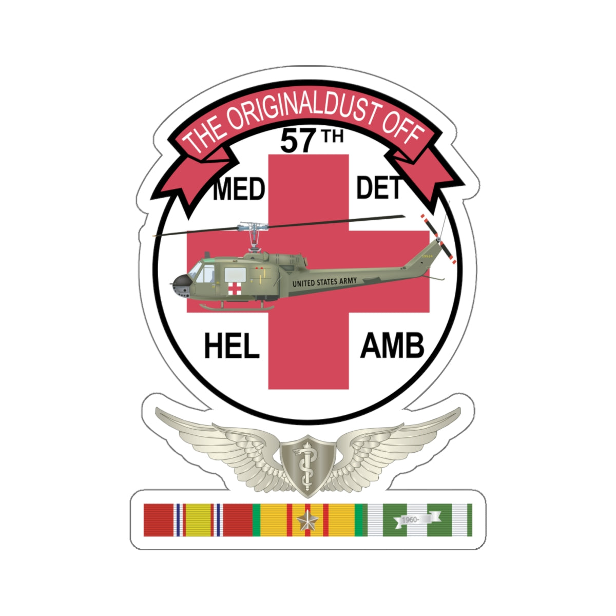 Kiss-Cut Stickers - Army - 57th Medical Co - Original Dustoff - Vietna ...