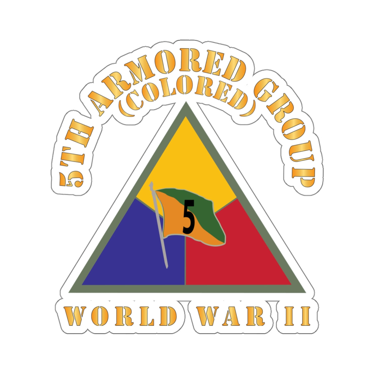 Kiss-Cut Stickers - Army - 5th Armored Group (Colored) - DUI - WWII X ...