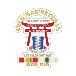 Kiss-Cut Stickers - Army - Cold War Veteran - 187th Infantry Regiment - Torii, Rakkasans, Let Valor Not Fail, English, Latin w COLD SVC X 300