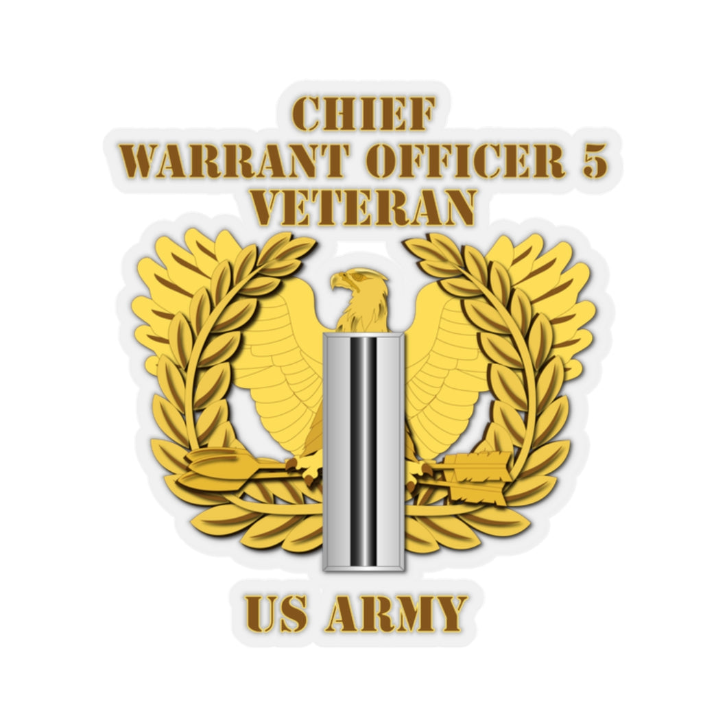 Kiss-Cut Stickers - Army - Emblem - Warrant Officer 5 - CW5 w Eagle - Veteran