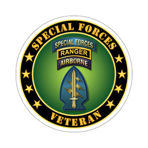 Kiss-Cut Stickers - Army - Special Forces - Ranger Veteran