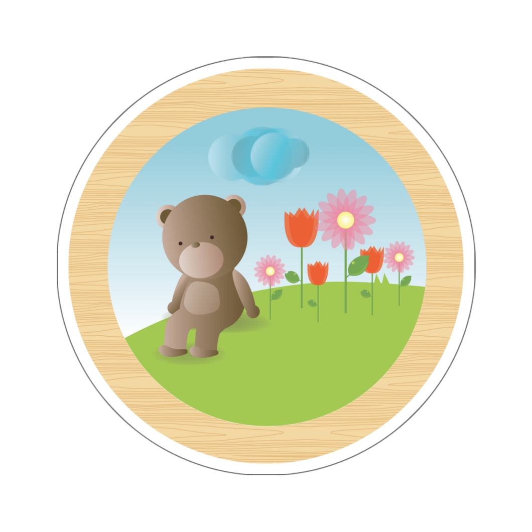 Kiss-Cut Stickers - Baby Bear Field w Balloons