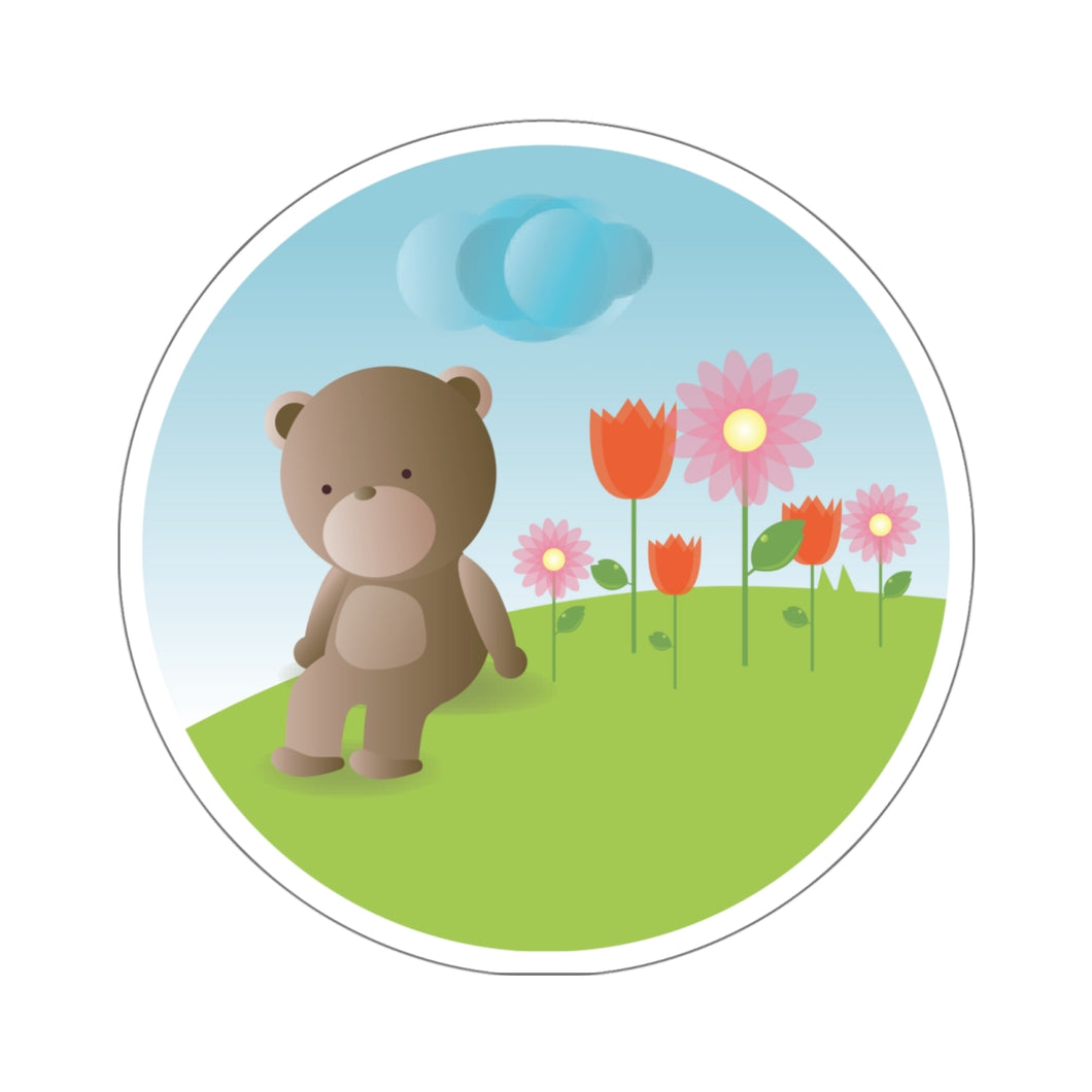 Kiss-Cut Stickers - Baby Bear Field w Balloons wo Wood Frame