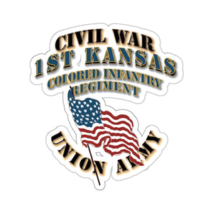 Kiss-Cut Stickers - Civil War - 1st Kansas Colored Infantry Regiment - USA X 300