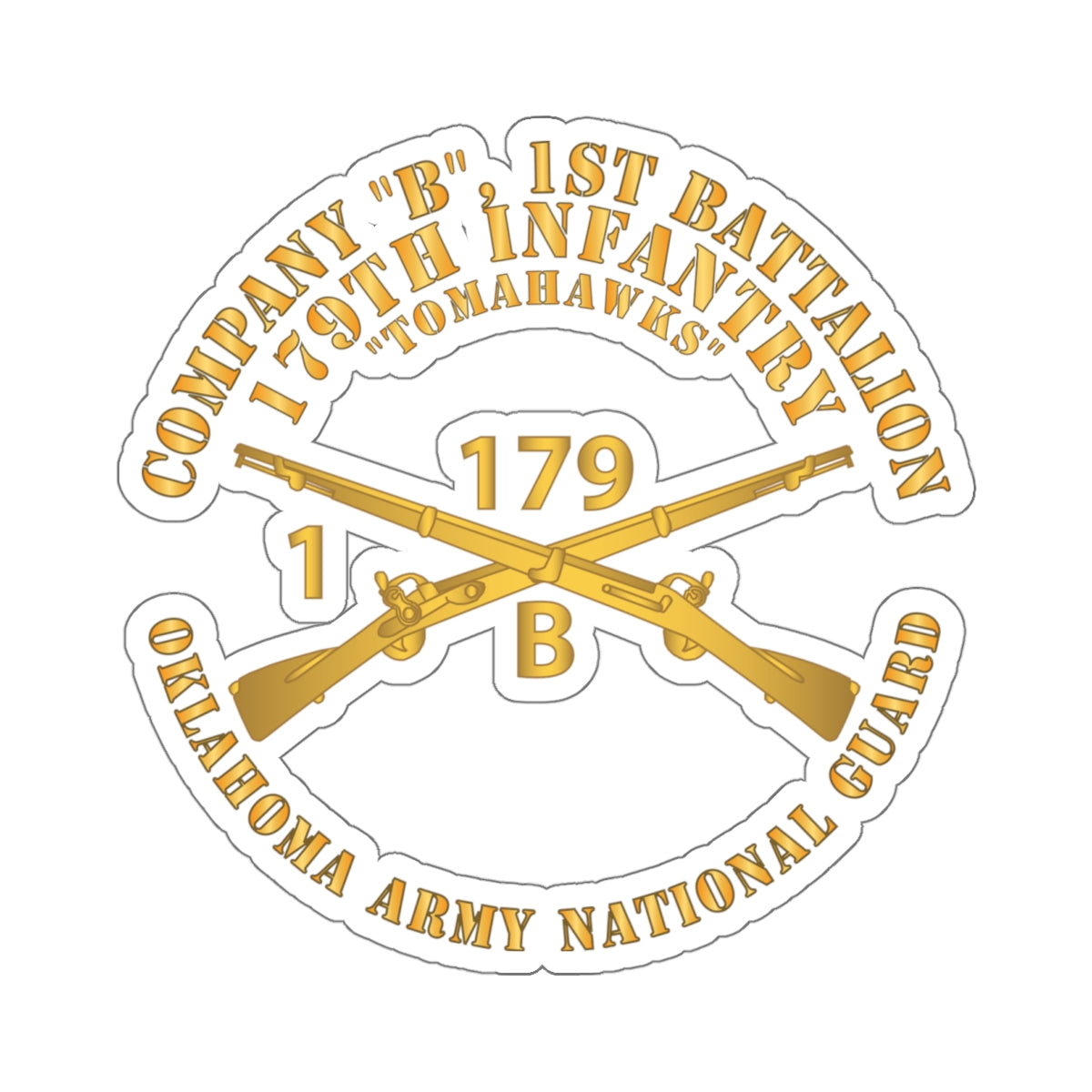 Kiss-Cut Stickers - Company B, 1st Bn, 179th Infantry - OKARNG - Inf B ...