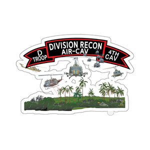 Kiss-Cut Stickers - D Troop 4th Cav - Division Recon w Aircraft