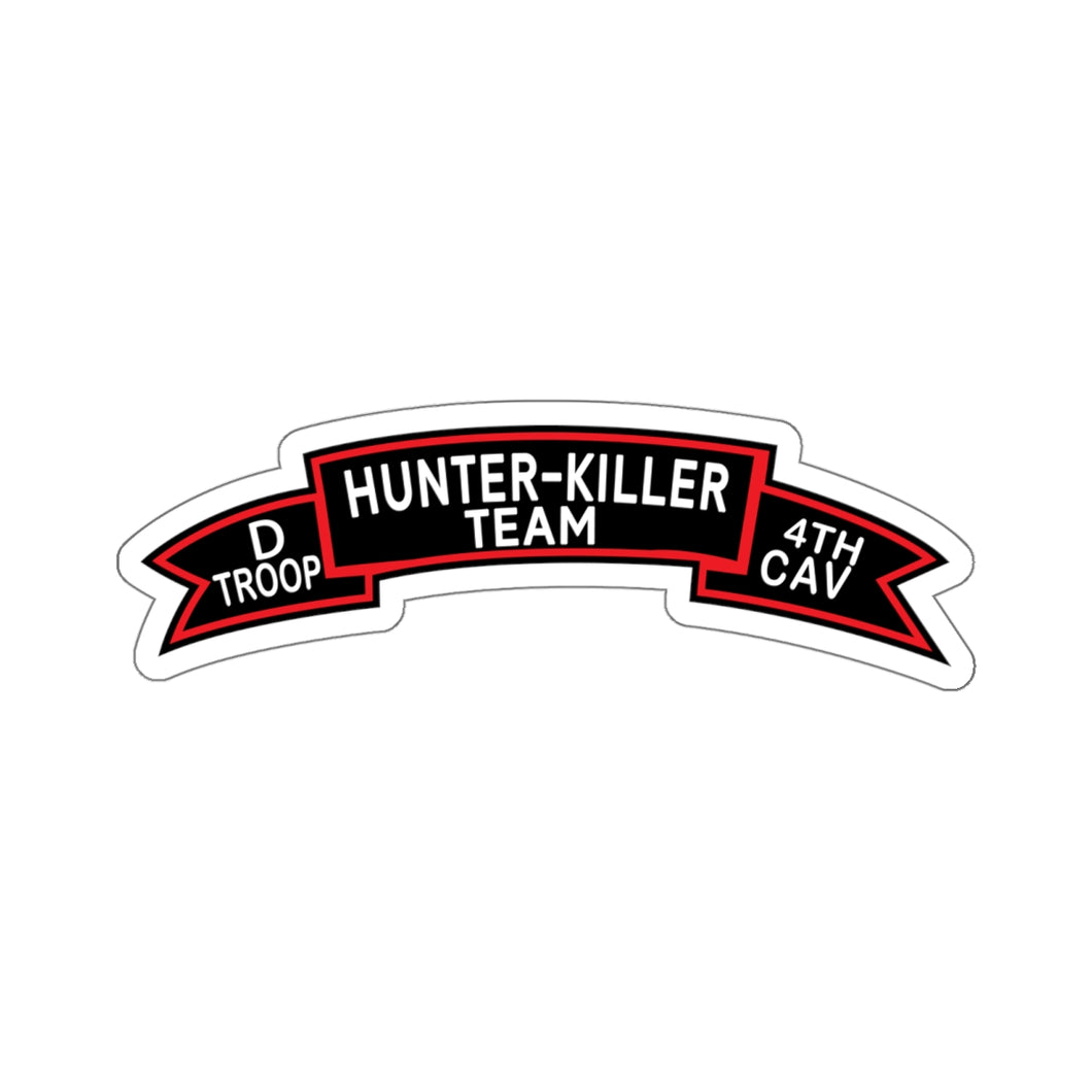 Kiss-Cut Stickers - D Troop 4th Cav - Hunter-Killer Team Scroll