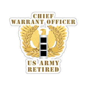 Kiss-Cut Stickers - Emblem - Warrant Officer - CW3 - Retired X 300