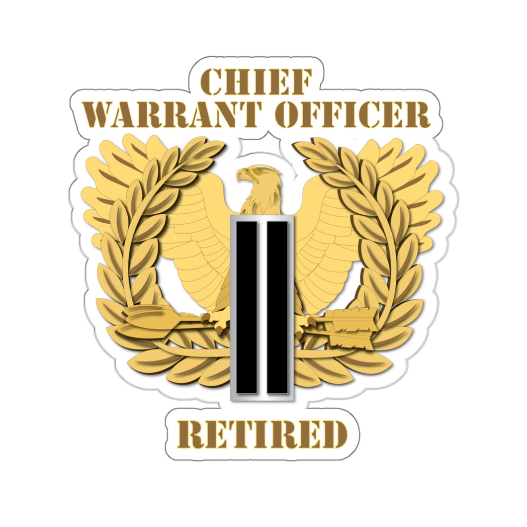 Kiss-Cut Stickers - Emblem - Warrant Officer - CW6 - Retired X 300